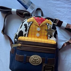 Loungefly Pixar Woody-Inspired Backpack - Red, Yellow, Blue, Brown